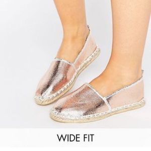 ASOS Josie wide fit metallic espedrilles